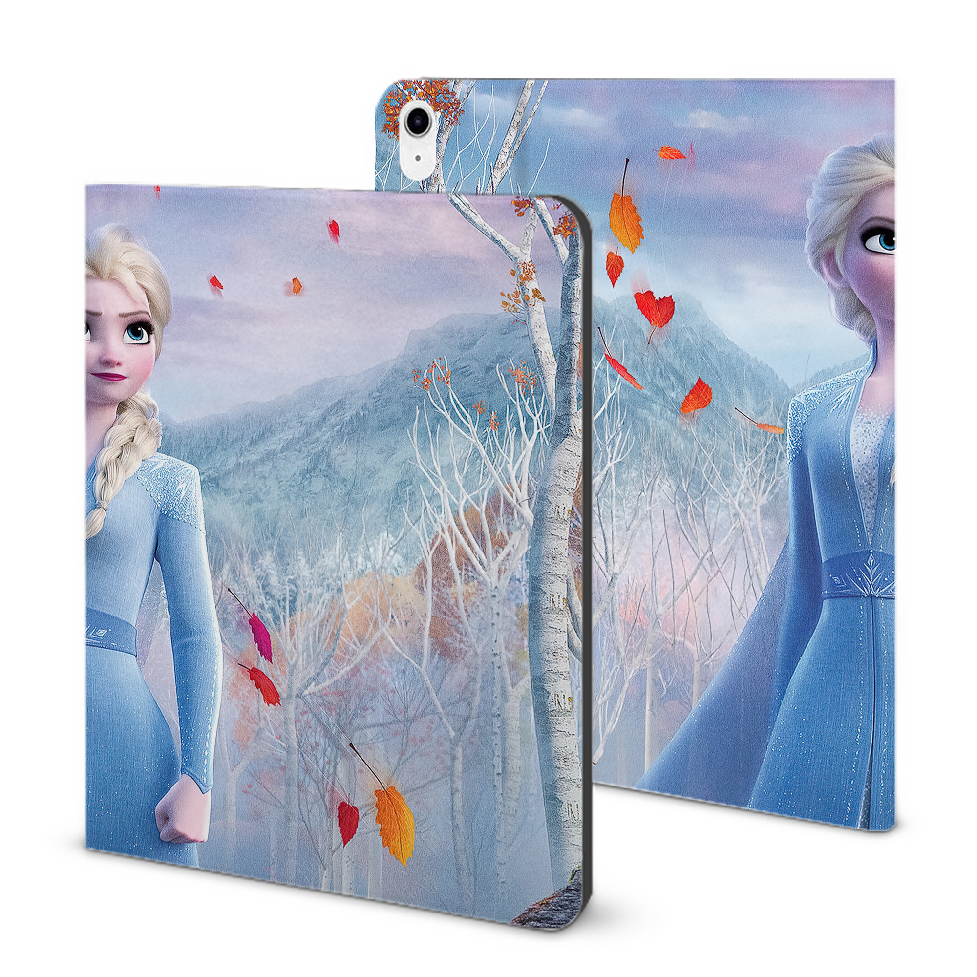 （画像用） アナと雪の女王 アンナ エルサ Frozen Anna Elsa IPad ケース ブック型 PUレザー TPU 耐衝撃 軽量 薄型 ペン収納なし 全面保護 IPad 各モデル対応